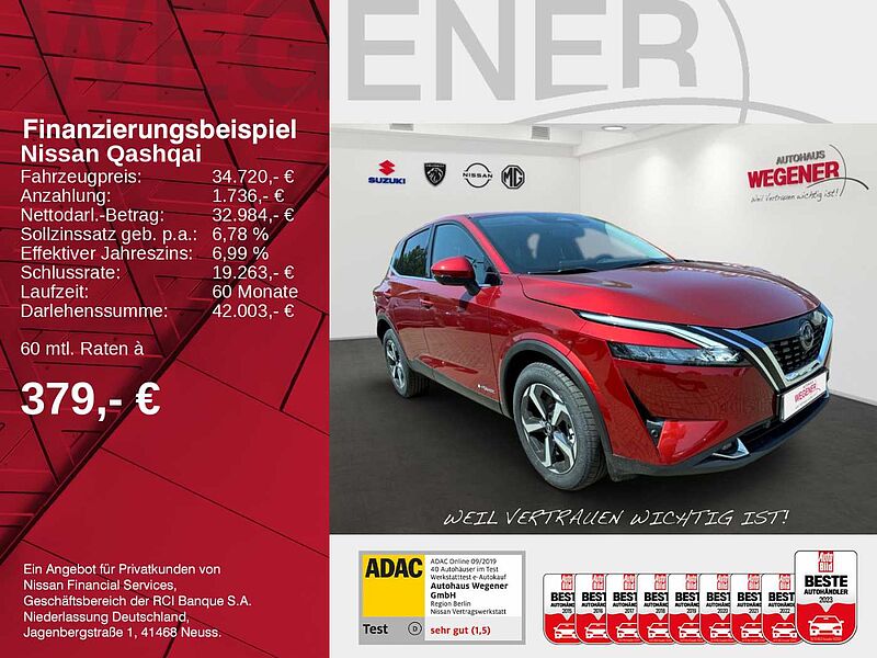 Nissan Qashqai N-CONNECTA 1.5 VC-T e-POWER Beheizbare Frontscheibe, Lenkrad und Sitze