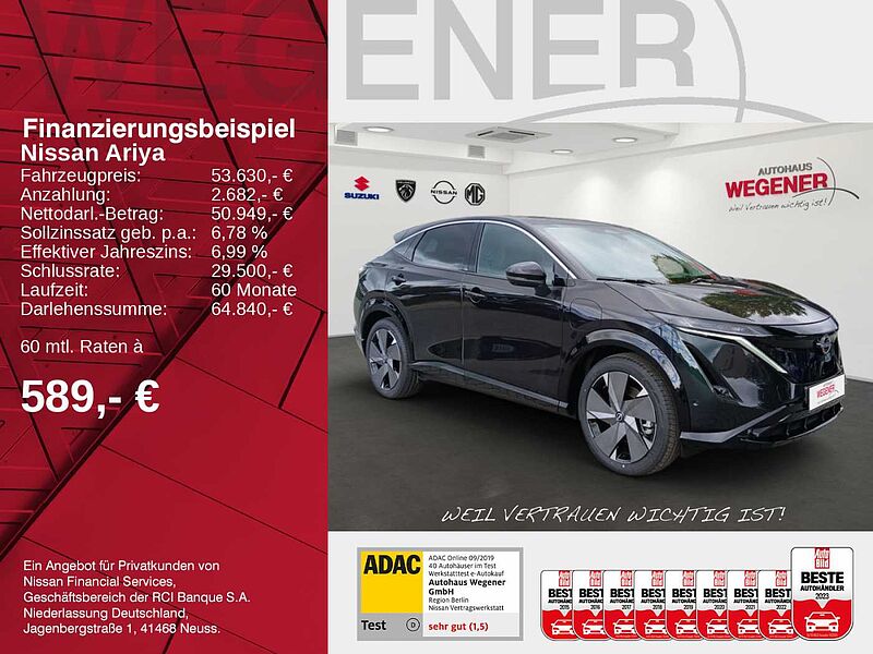 Nissan Ariya EVOLVE PACK 87 kWh (242PS) 20' LM-Felgen 10,8'-Head-up-Display  Panorama-Glassch