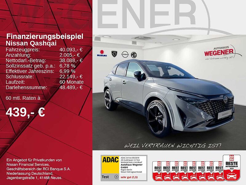 Nissan Qashqai 1.3 DIG-T MHEV  20'LM-Felgen Carplay Google-Automotiove  Alcantara/ Ledersitze s