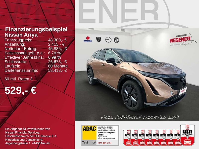 Nissan Ariya EVOLVE PACK 87 kWh (242PS)  10,8'-Head-up-Display Adaptiver Fernlicht-Assistent